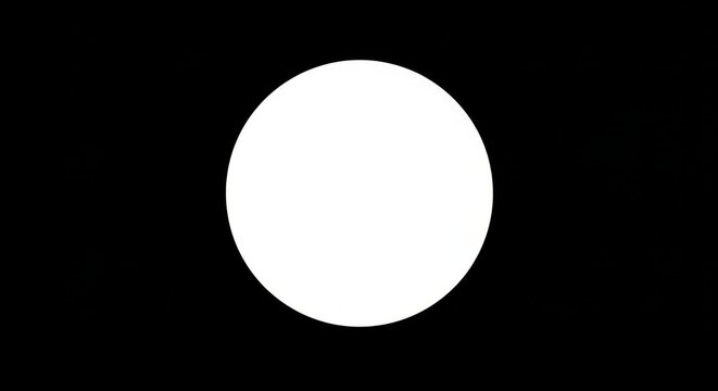 Monochrome simplicity, where a white circle contrasts against a stark black background.