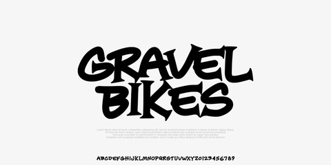 Modern Serif Font. Groovy Font. Graffiti Font. Creative Hand Drawn Uppercase and Number. Street Art Classic Lettering Fashion Designs Typography decorative vintage concept vector illustration