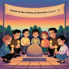 International Day of Remembrance and Tribute to the Victims of Terrorism – August 21 Illustration