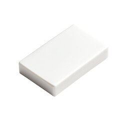 White rectangular eraser isolated on transparent background