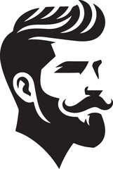Minimal Handsome Man Face with Beard
