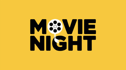 Movie night graphic design vector illustration for entertainment concept