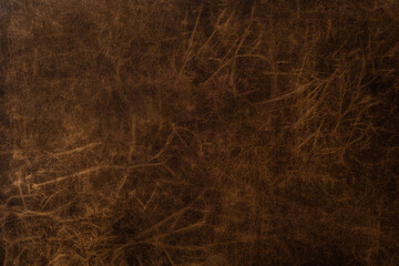 brown leather texture closeup for vintage material background and upholstery design concept