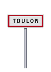 Panneau d'entrée de la ville de Toulon ( Var) en vectoriel
