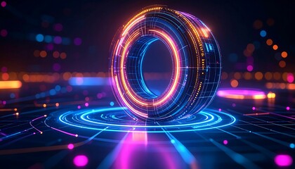Obraz premium Futuristic holographic ring