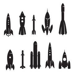 set of space rocket