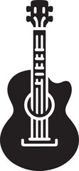 Minimal Black Guitar Icon Template