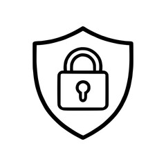 Security Shield Line Icon Flat Safety Protection Symbol for UI/UX, App, Web, Infographic