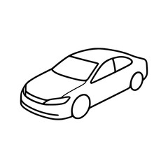 Car Front View Icon Isometric Linear Style with Editable Stroke Vector