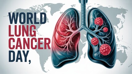 Human body visualization emphasizes severity of untreated lung cancer.

