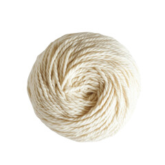 Natural cotton yarn ball isolated on transparent background