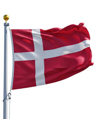 flag of denmark  waving on transparent background