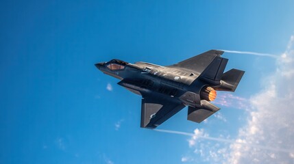 Lockheed Martin F-35 Lightning II soars through the sky during a test flight