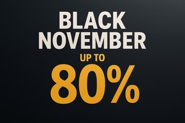 Naklejka premium Black friday sale banner displaying deep discounts against dramatic dark backdrop, heightening shopping anticipation and promotional energy