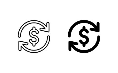 Dynamic Duo: Money Circulation Icons -  Boost Your Finance App or Website with Clean, Modern Designs. Perfect for Fintech, Banking, and Investment Platforms.
