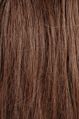 brunette hair, brown long dull tangled hair with split ends, macro hair texture