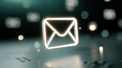 Modern white email envelope icon representing digital communication for business updates and notifications