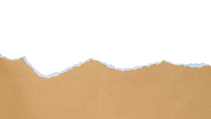 Torn Brown Paper Texture bottom frame on transparent Background, Perfect for Design Projects