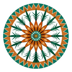 Circular palm tree mandala vector