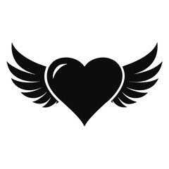 Heart with wings Vector Illustration