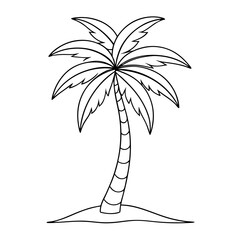 Palm tree line art