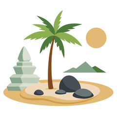 tropical island with palm trees