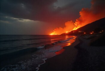 Fire in the resort city. Fire due to the heat. It spread to the city.