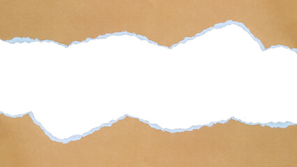 Torn Brown Paper Texture frame on transparent Background, Perfect for Design Projects