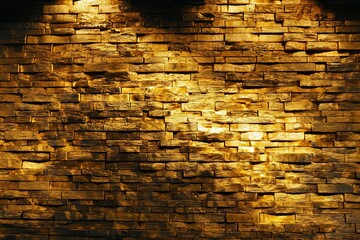 Rustic wall made of gold metal.