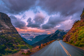 Glacier's Sunset Road Adventure