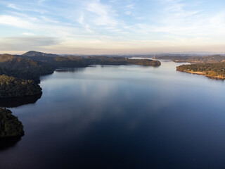 Sunset on the big stream in São Bernardos do Campo