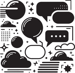 Minimal Empty Speech Bubbles & Chat Icons Vector Set