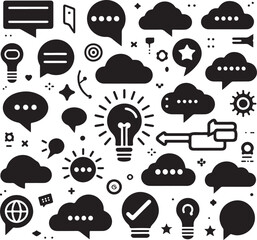 Minimal Empty Speech Bubbles & Chat Icons Vector Set