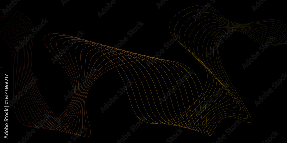 Poster abstract blue background with glowing wavy lines, blue purple gradient, modern technology style. wav