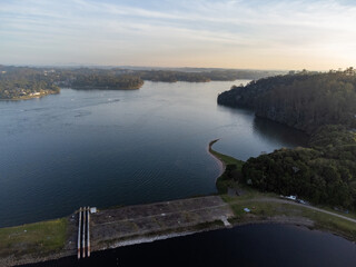 Sunset on the big stream in São Bernardos do Campo