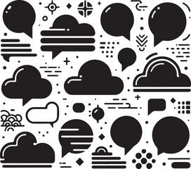 Minimal Empty Speech Bubbles & Chat Icons Vector Set