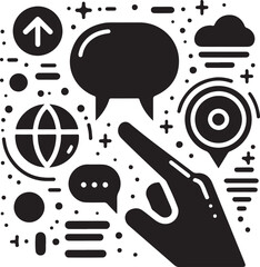 Minimal Empty Speech Bubbles & Chat Icons Vector Set
