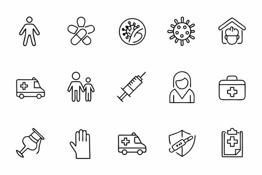 A graceful one-line art bundle that represents global immunization themes and health defense. Perfect for WHO-style materials and wellness graphics