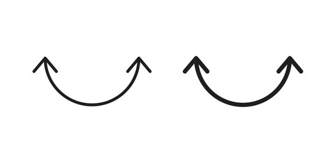 Two side icon in a black stroke vector design and flat solid version on white background