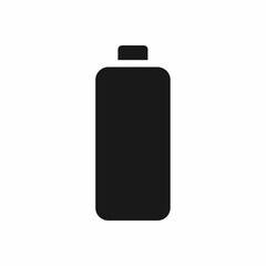 Simple black silhouette icon of a laboratory flask. Minimalist vector graphic for science, chemistry, and research concepts
