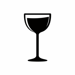 Elegant silhouette of a classic stemmed glass filled with liquid, perfect for concepts related to beverages, celebration, and refined dining experiences.
