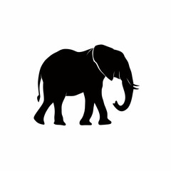 Fototapeta premium Majestic Elephant Silhouette Elegant African Animal Vector Graphic