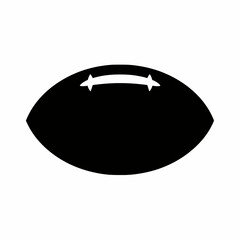 A minimalist black icon of a fried egg. A simple flat graphic illustration representing breakfast food and healthy eating concepts.