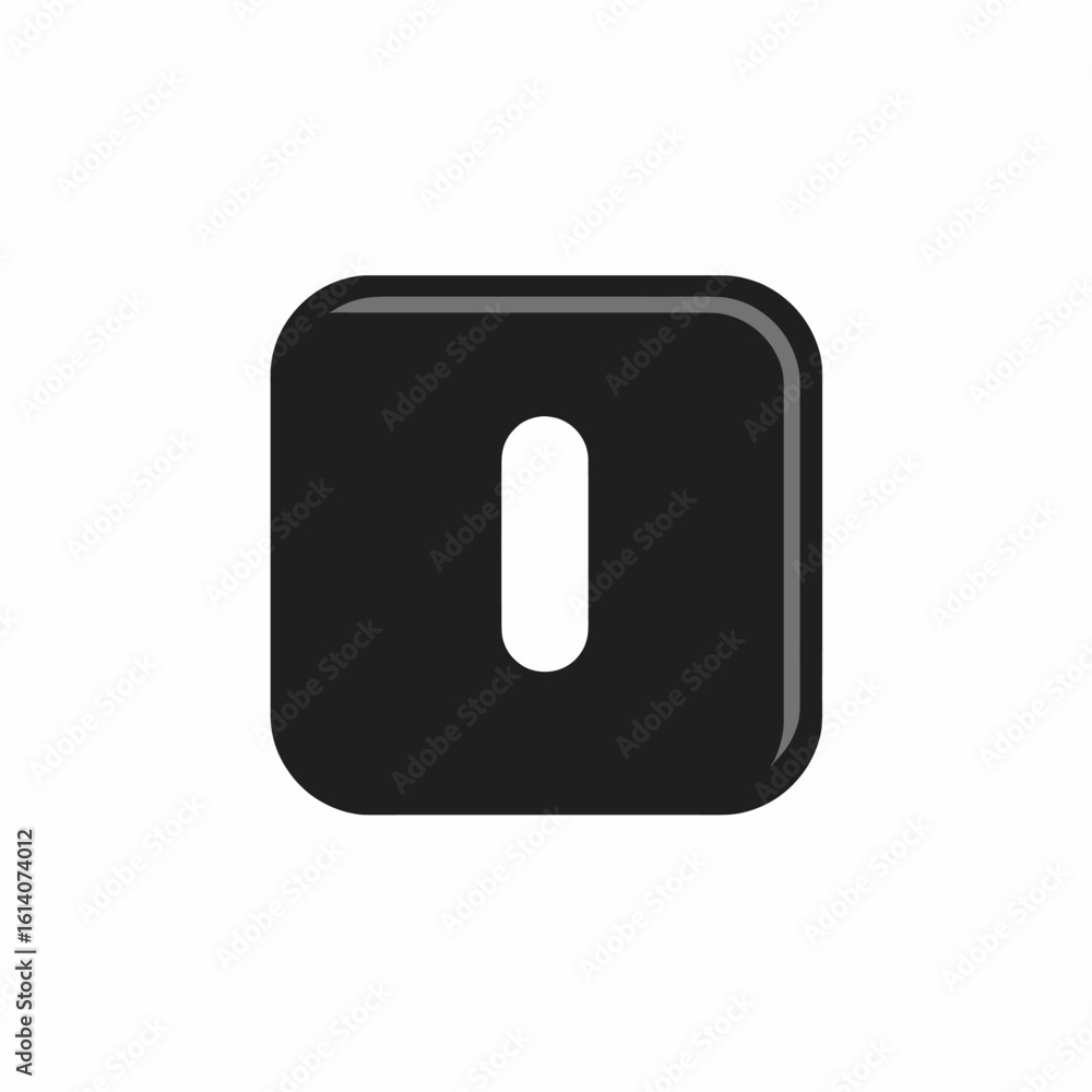 Poster sleek black 3d power 'on' button icon isolated on a white background. modern user interface element 
