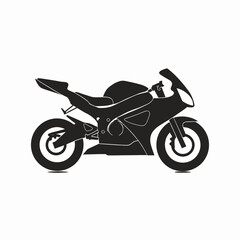 Fototapeta premium Dynamic Monochrome Icon of a Modern Sport Motorcycle, Symbolizing Speed, Power, and the Thrill of the Open Road - Perfect for Graphic Design Projects and Automotive Themes