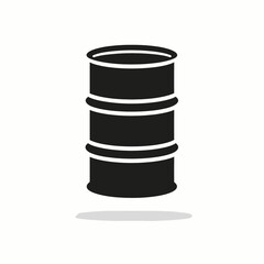 Monochrome vector icon of an oil barrel. A simple symbol representing the petroleum industry, fuel, and energy resources.