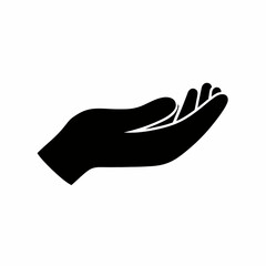 Open Palm Silhouette Symbol of Giving, Receiving, and Support