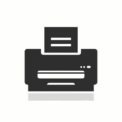 Simple monochromatic icon depicting an office printer, symbolizing document production, digital output, and essential printing technology for modern workspaces and home use.