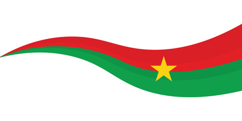Abstract Burkina Faso flag with wavy ribbon design for patriotic and national celebration.