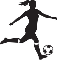 Minimal Woman Soccer Player Silhouette